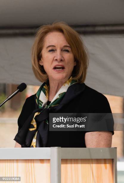 Mayor of Seattle Jenny Durkan speaks at the Nordic Museum on May 5, 2018 in Seattle, Washington.