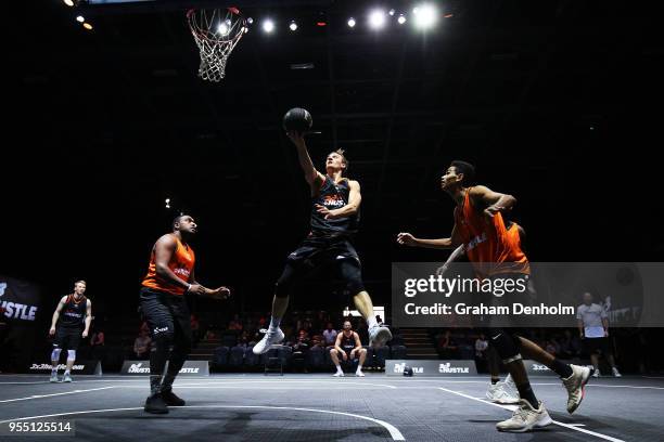 Anthony Drmic of The Platypuses drives at the basket during the match against PCYC Indigenous Programs during the NBL 3x3 Pro Hustle 2 event held at...