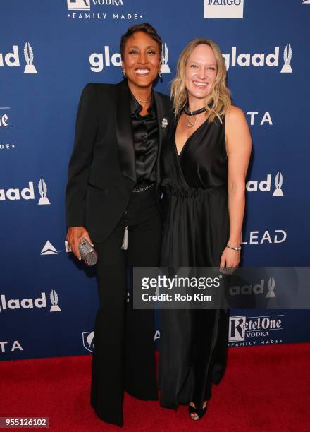 Robin Roberts and Amber Laign attend the 29th Annual GLAAD Media Awards at Mercury Ballroom at the New York Hilton on May 5, 2018 in New York City.
