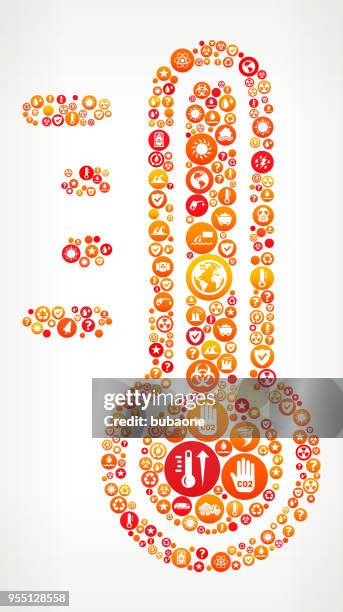thermometer climate change vector icon pattern - ocean garbage stock illustrations