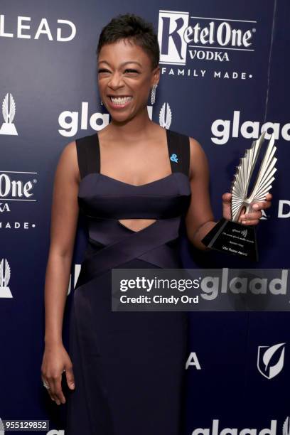Samira Wiley, recipient of the Vito Russo Award, attends the 29th Annual GLAAD Media Awards at The Hilton Midtown on May 5, 2018 in New York City.