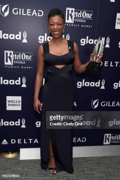 Samira Wiley, recipient of the Vito Russo Award, attends the 29th Annual GLAAD Media Awards at The Hilton Midtown on May 5, 2018 in New York City.