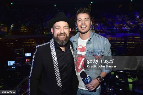 Kristian Bush of musical group Sugarland and Josh Henderson pose during the 2018 iHeartCountry Festival By AT&T at The Frank Erwin Center on May 5,...