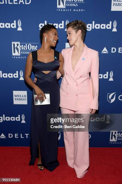 Samira Wiley and Lauren Morelli celebrate achievements in the LGBTQ community at the 29th Annual GLAAD Media Awards New York, in partnership with...