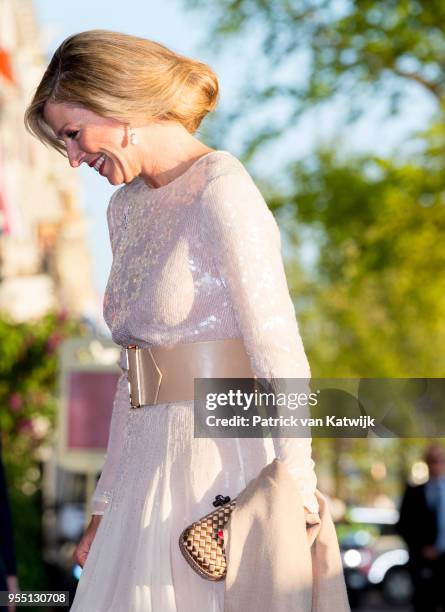 King Willem-Alexander of The Netherlands and Queen Maxima of The Netherlands attend the liberation day concert on the Amstel on May 05, 2018 in...