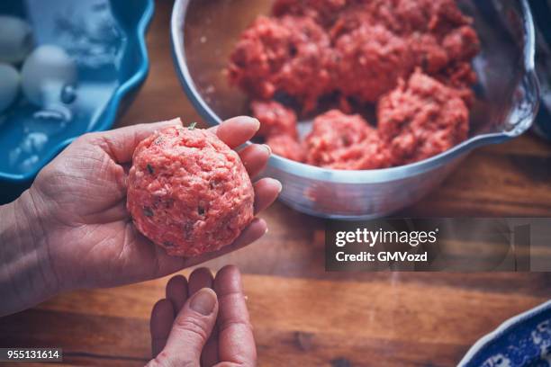 preparing british scotch eggs - scotch egg stock pictures, royalty-free photos & images