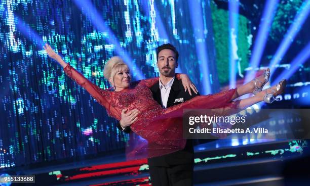 Ivana Trump and her dance partner Samuele Peron perform on the Italian TV show 'Ballando Con Le Stelle' at RAI Auditorium on May 5, 2018 in Rome,...