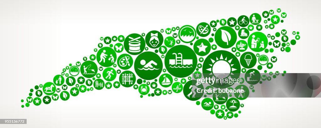 North Carolina Summer Camp Fun Icon Pattern