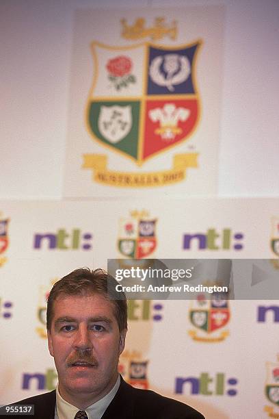 Portrait of British Lions tour manager Donal Lenihan during the press conference to announce the British Lions 2001 sponsorship with NTL held at Home...