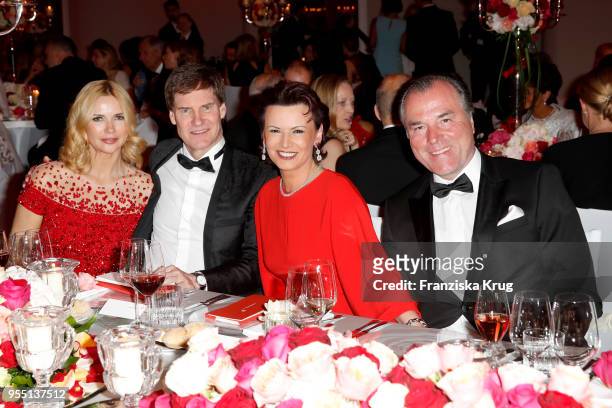 Veronica Ferres, Carsten Maschmeyer, Margit Toennies and Clemens Toennies during the Rosenball charity event at Hotel Intercontinental on May 5, 2018...