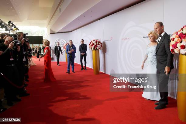 Liz Mohn and Thomas Rabe attend the Rosenball charity event at Hotel Intercontinental on May 5, 2018 in Berlin, Germany.