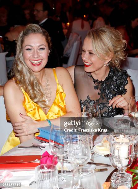 Ruth Moschner and Nova Meierhenrich during the Rosenball charity event at Hotel Intercontinental on May 5, 2018 in Berlin, Germany.