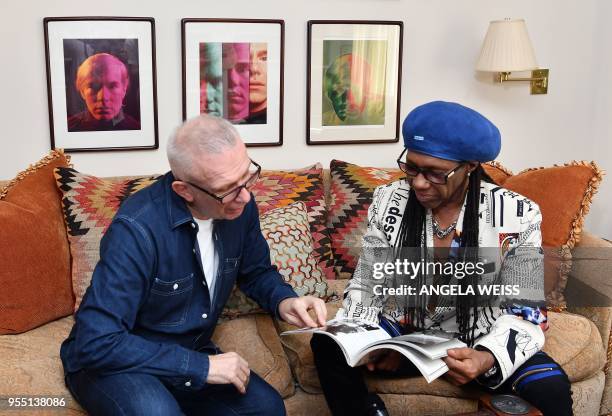 Fashion Designer Jean Paul Gaultier and Record Producer Nile Rodgers pose for a picture on May 3, 2018 in Westport, Connecticut. - Deciding how to...