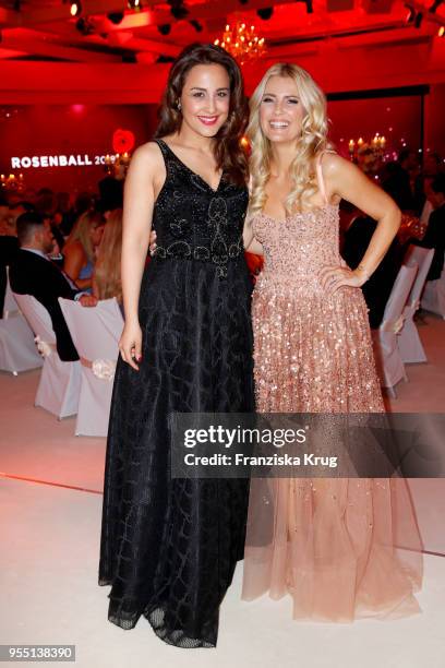 Nina Moghaddam and Jennifer Knaeble during the Rosenball charity event at Hotel Intercontinental on May 5, 2018 in Berlin, Germany.