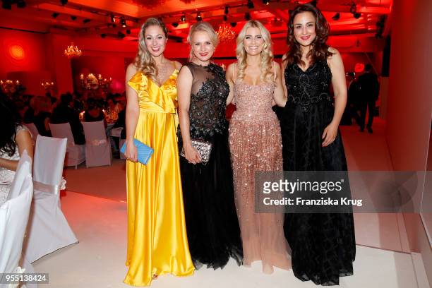 Ruth Moschner, Nova Meierhenrich, Jennifer Knaeble and Nina Moghaddam during the Rosenball charity event at Hotel Intercontinental on May 5, 2018 in...