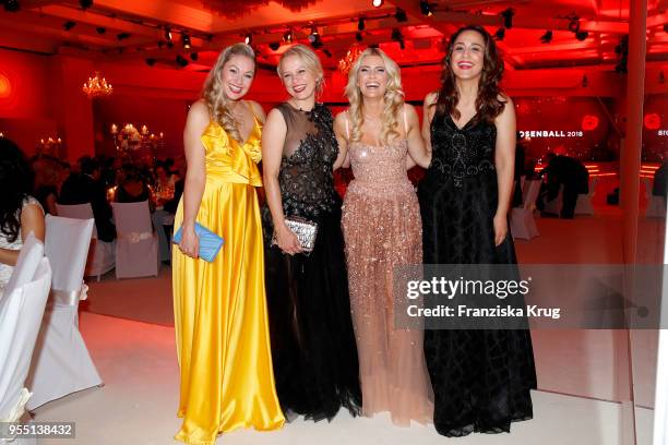 Ruth Moschner, Nova Meierhenrich, Jennifer Knaeble and Nina Moghaddam during the Rosenball charity event at Hotel Intercontinental on May 5, 2018 in...