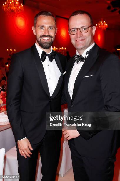 Daniel Funke and Jens Spahn during the Rosenball charity event at Hotel Intercontinental on May 5, 2018 in Berlin, Germany.