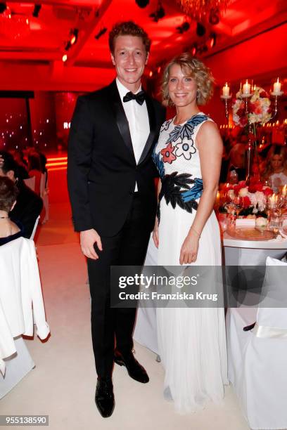 Daniel Donskoy and Valerie Niehaus during the Rosenball charity event at Hotel Intercontinental on May 5, 2018 in Berlin, Germany.