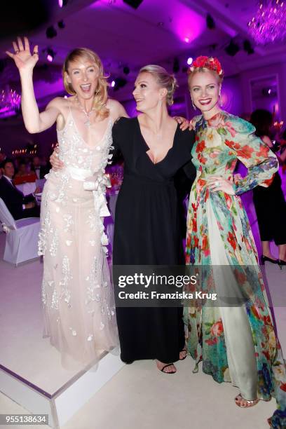 Lilly zu Sayn-Wittgenstein-Berleburg, Maria Hoefl-Riesch wearing a dress by Minx and Franziska Knuppe during the Rosenball charity event at Hotel...