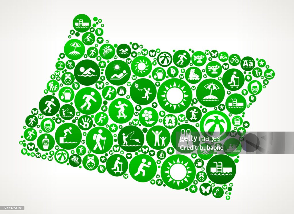 Oregon Summer Camp Fun Icon Pattern