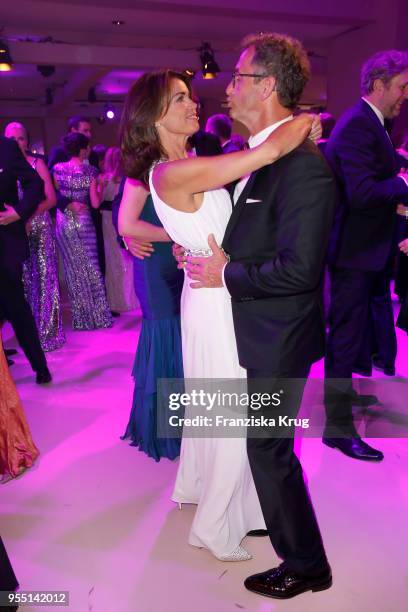 Gerit Kling and Wolfram Becker during the Rosenball charity event at Hotel Intercontinental on May 5, 2018 in Berlin, Germany.