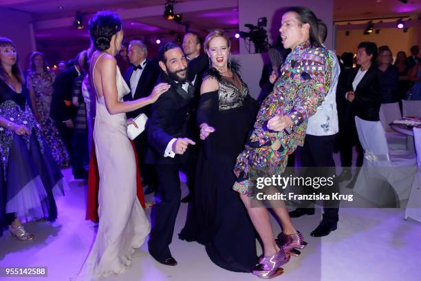 Massimo Sinato, Isabel Edvardsson and Jorge Gonzalez during the Rosenball charity event at Hotel Intercontinental on May 5, 2018 in Berlin, Germany.