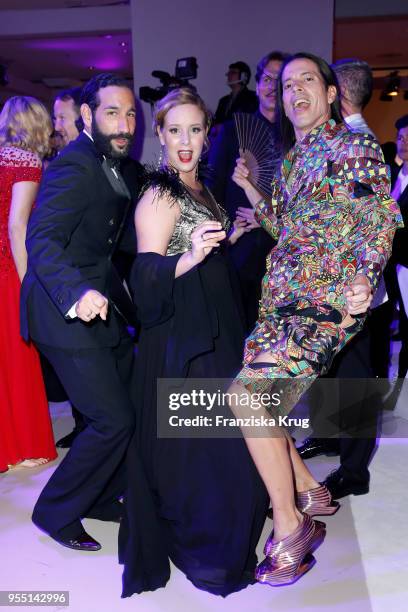 Massimo Sinato, Isabel Edvardsson and Jorge Gonzalez during the Rosenball charity event at Hotel Intercontinental on May 5, 2018 in Berlin, Germany.