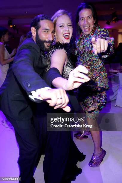 Massimo Sinato, Isabel Edvardsson and Jorge Gonzalez during the Rosenball charity event at Hotel Intercontinental on May 5, 2018 in Berlin, Germany.