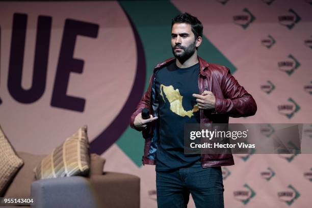 Ignacio Serricchio attends conference during the ConqueCon Queretaro 2018 at Queretaro Centro de Congresos on May 04, 2018 in Queretaro, Mexico.