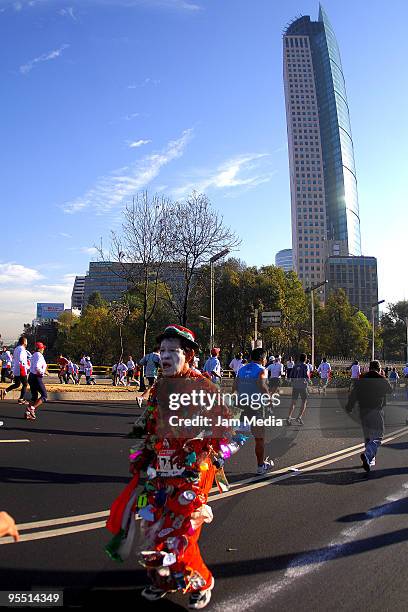 View of runners in action during the San Silvestre Road Race at the Reforma Avenue on December 31, 2009 in Mexico City, Mexico. Mexico's race...