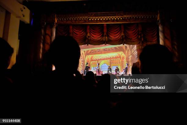 The show "Lamp of Aladdin" at the theater of the "Carlo Colla and Sons Marionette Company" on March 20, 2018 in Milan,Italy.