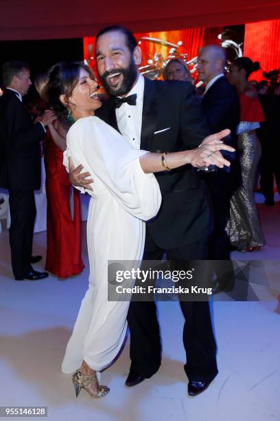 Nazan Eckes and Massimo Sinato during the Rosenball charity event at Hotel Intercontinental on May 5, 2018 in Berlin, Germany.