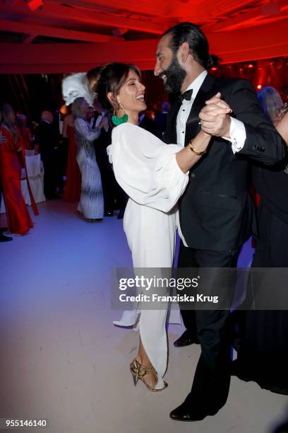 Nazan Eckes and Massimo Sinato during the Rosenball charity event at Hotel Intercontinental on May 5, 2018 in Berlin, Germany.