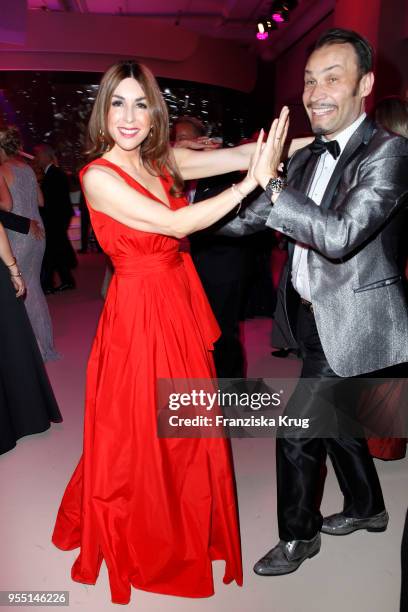 Judith Stecher-Williams wearing a dress by Minx and Alexander-Klaus Stecher during the Rosenball charity event at Hotel Intercontinental on May 5,...