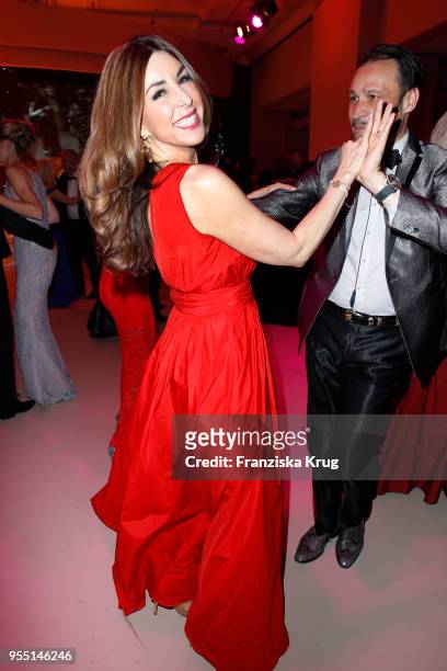 Judith Stecher-Williams wearing a dress by Minx and Alexander-Klaus Stecher during the Rosenball charity event at Hotel Intercontinental on May 5,...