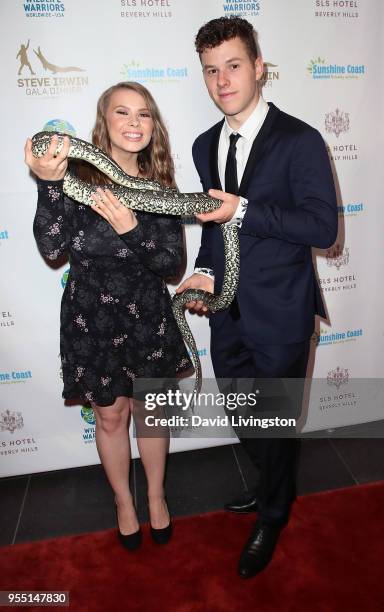 Conservationist/TV personality Bindi Irwin and actor Nolan Gould attend the Steve Irwin Gala Dinner 2018 at SLS Hotel on May 5, 2018 in Beverly...