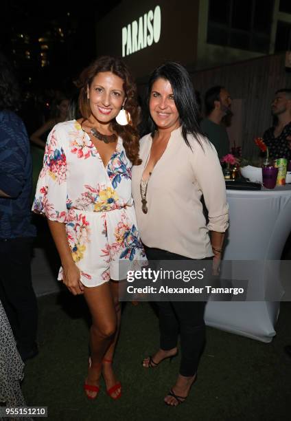 Denise Serrano and Marlene Castro are seen at the PARAISO Fashion Fair launch party at W South Beach on May 6, 2018 in Miami, Florida.