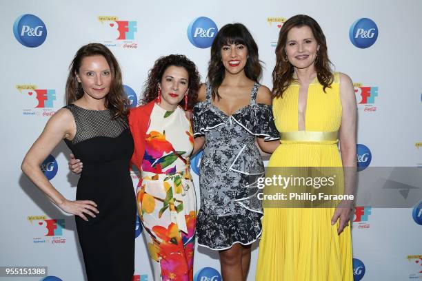 Wendy Guerrero, Madeline Di Nonno, Stephanie Beatriz, and Geena Davis attend the 4th Annual Bentonville Film Festival Awards on May 5, 2018 in...