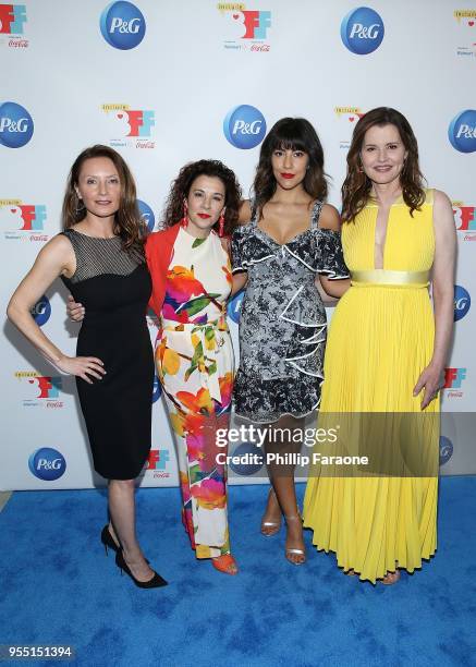 Wendy Guerrero, Madeline Di Nonno, Stephanie Beatriz, and Geena Davis attend the 4th Annual Bentonville Film Festival Awards on May 5, 2018 in...