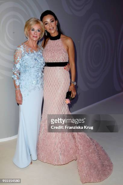 Liz Mohn and Verona Pooth during the Rosenball charity event at Hotel Intercontinental on May 5, 2018 in Berlin, Germany.