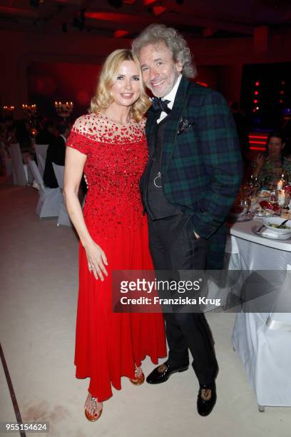 Veronica Ferres and Thomas Gottschalk during the Rosenball charity event at Hotel Intercontinental on May 5, 2018 in Berlin, Germany.