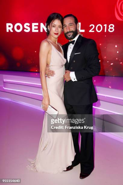 Rebecca Mir and Massimo Sinato during the Rosenball charity event at Hotel Intercontinental on May 5, 2018 in Berlin, Germany.