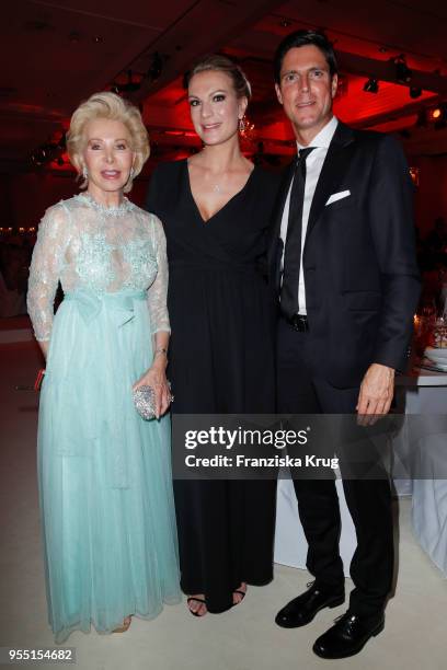 Ute Ohoven, Maria Hoefl-Riesch wearing a dress by Minx and Marcus Hoefl during the Rosenball charity event at Hotel Intercontinental on May 5, 2018...