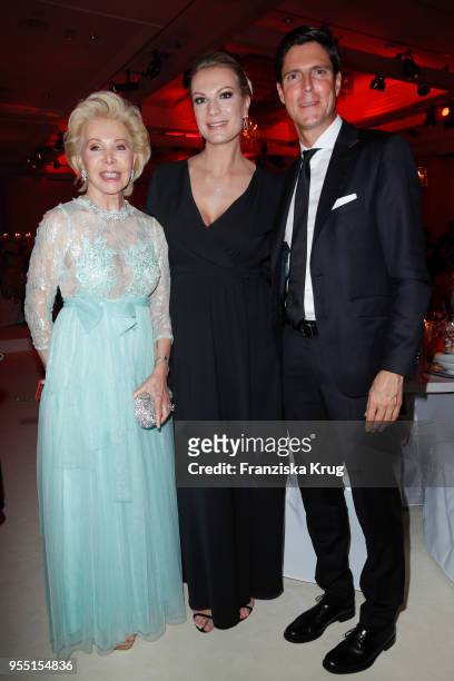 Ute Ohoven, Maria Hoefl-Riesch wearing a dress by Minx and Marcus Hoefl during the Rosenball charity event at Hotel Intercontinental on May 5, 2018...