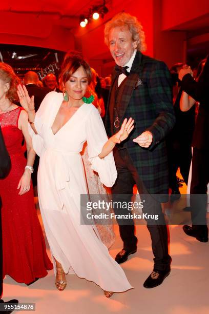 Nazan Eckes and Thomas Gottschalk during the Rosenball charity event at Hotel Intercontinental on May 5, 2018 in Berlin, Germany.
