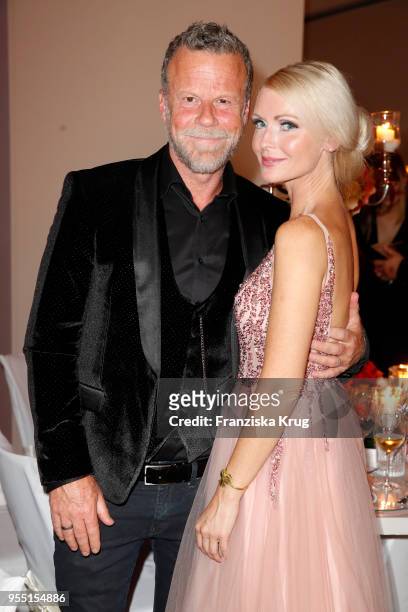 Jenke von Wilmsdorff and Mia Bergmann during the Rosenball charity event at Hotel Intercontinental on May 5, 2018 in Berlin, Germany.