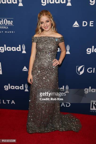 Jackie Evancho attends the 29th Annual GLAAD Media Awards at Mercury Ballroom at the New York Hilton on May 5, 2018 in New York City.