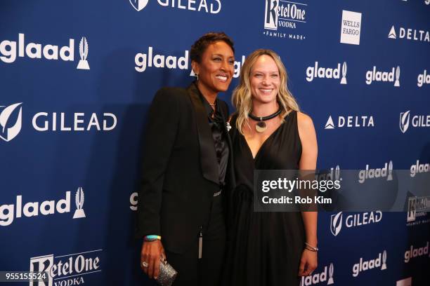 Robin Roberts and Amber Laign attend the 29th Annual GLAAD Media Awards at Mercury Ballroom at the New York Hilton on May 5, 2018 in New York City.