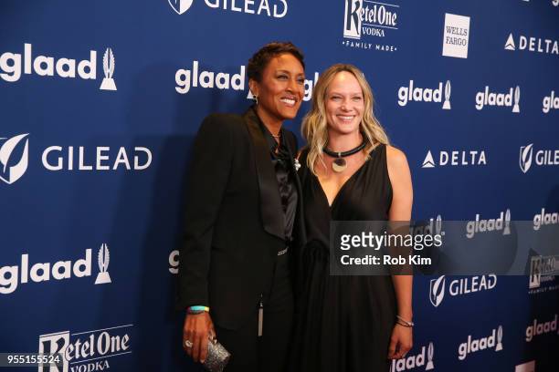 Robin Roberts and Amber Laign attend the 29th Annual GLAAD Media Awards at Mercury Ballroom at the New York Hilton on May 5, 2018 in New York City.