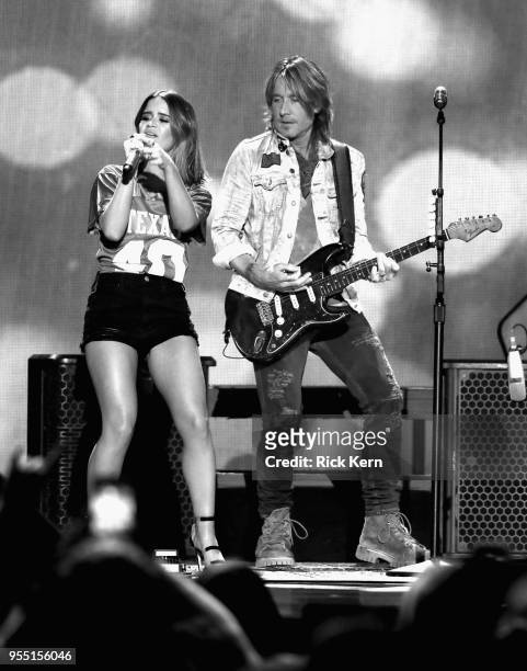 Maren Morris and Keith Urban perform onstage during the 2018 iHeartCountry Festival By AT&T at The Frank Erwin Center on May 5, 2018 in Austin, Texas.